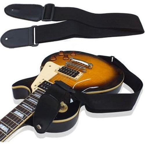 PU Leather + Nylon Multifunction Black Useful Folk Guitar Straps Adjustable 75-120cm Electric Acoustic Bass Guitar Strap