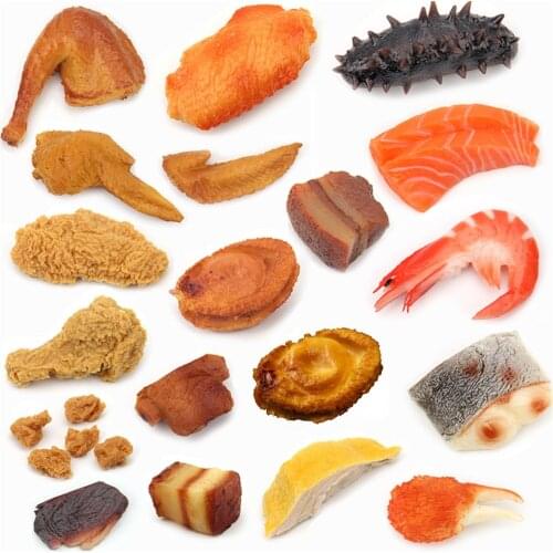 Squid abalone pork chops roast duck Chicken Drumsticks Wings crab lobster shrimp fish slices simulation food props model