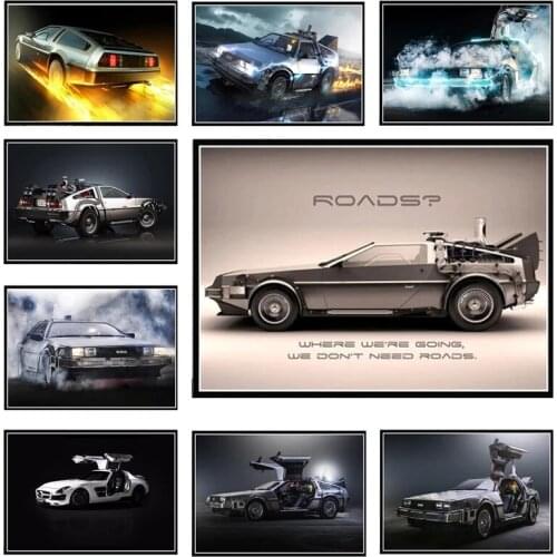 Cuadros Movie Poster Back To The Future Car Canvas Painting Print Graffiti on Wall Art Picture for Living Room Home Decoration