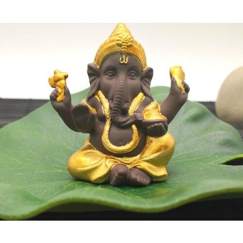 Ceramic Elephant Figures Ganesha India Buddha Statues Decoration Elephant God Teapet Handicraft Home Decor Christmas Gifts