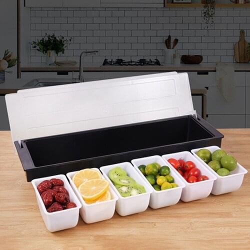 Kitchen Supplies Seasoning Box Four Grid Seasoning Box 5 Grid Fruit Seasoning Can Set Spice Rack Organizer Cocktail Decoration
