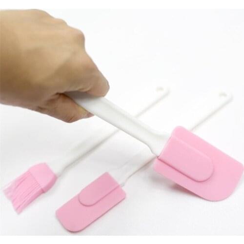 3PCS Kitchen Silicone Cream Butter Spatula Brush Set Cake Brushes Mixing Batter Shovel Scraper Flour Scrapers Baking Pastry Tool