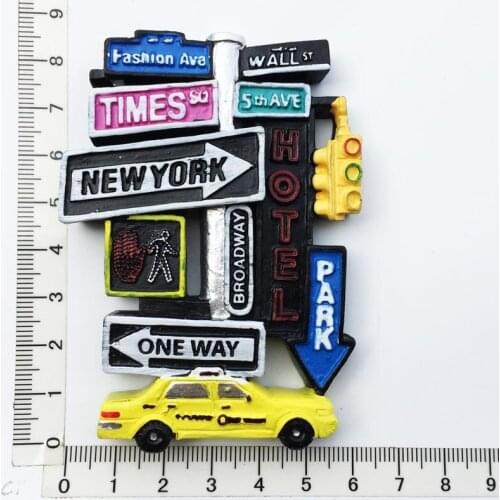 New Yorks,United States)Fridge Magnet,Travel Commemorate Crafts 3D Ornaments Magnetism Resin Material Refrigerator Stickers