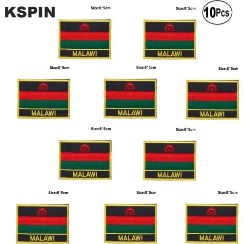 Malawi Flag Embroidery Patches Iron on Saw on Transfer patches Sewing Applications for Clothes in Home&Garden