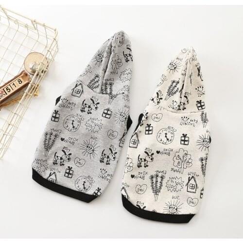 2021 New Fashion Two Legged Clothes Cotton Cartoon Pet Clothes French Bulldog Teddy Poodle Miniature Dog Clothes