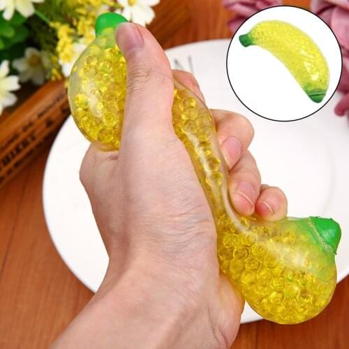 Novelty Fruit Jelly Water Squishy Fidget Banana Stress Reliever Toys Gifts