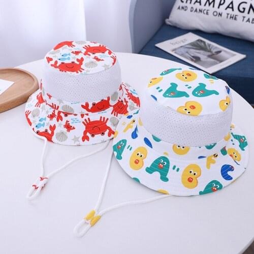 New Summer Baby Kids Sun Hat Childrens Sunscreen ABC Print Cartoon Print Children Fisherman Cap