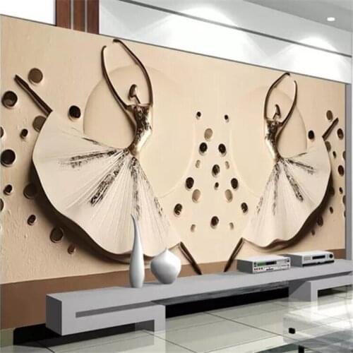 Wellyu Custom wallpaper papel de parede 3d photo mural обои embossed dance girl 3d living room background wall papers home decor