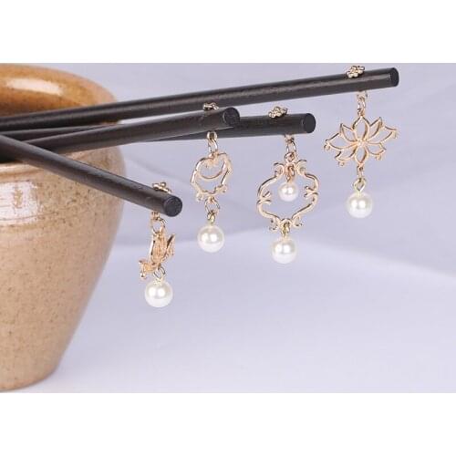 Chinese Style Hair Chopsticks Hanfu Women Tassel Pearl Flower Headpiece Hairpin Hair Jewelry Wedding Bride Headdress Accessories