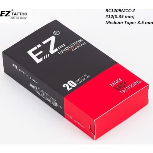 RC1209M1C-2 EZ Revolution Tattoo Cartridge Needles M-Taper Curved Magnum Machines