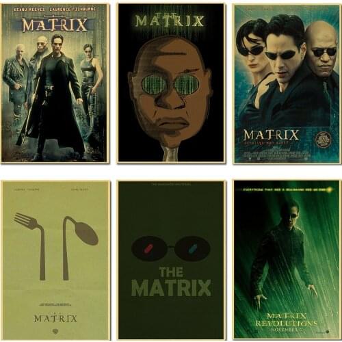 WTQ Classic Movie The Matrix Keanu Reeves Neo Retro Poster Wall Decor Canvas Painting Wall Art Picture Room Decor Home Decor