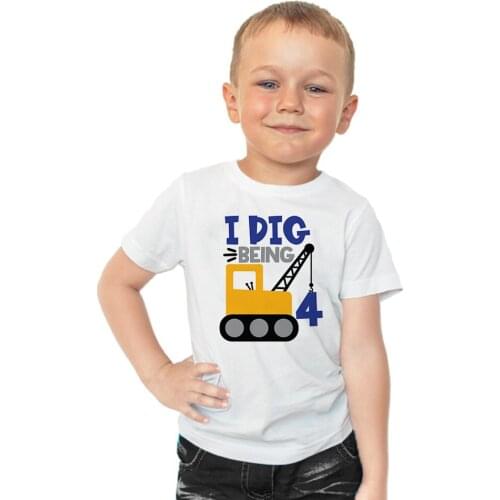 Excavator Birthday Shirt 1nd 2nd 3nd 4nd 5nd birthday digger shirt Construction excavator shirt boys construction Tees