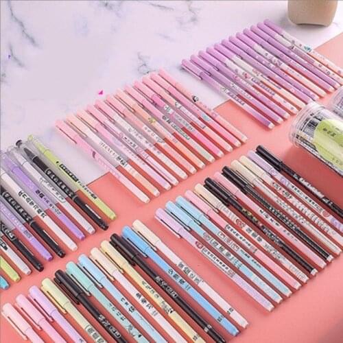 3Pcs/Set Cute Animal Erasable Washable Handle Erasable Pen Refill 0.5mm Blue Ink Black Cat Gel Pens for School Supplies