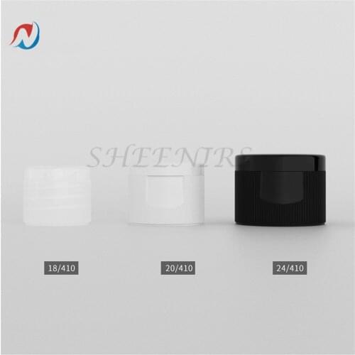 100pcs PP plastic toothpaste filp top cap 18/410 20/410 24/410 plastic flip-top screw caps for cosmetic flip top bottle