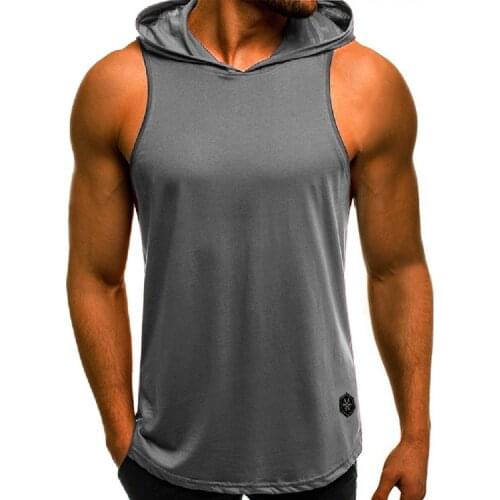 JODIMITTY Mens Fashion Hooded Tank Hoodie Sleeveless Tops Male Bodybuilding Workout Tank Top Muscle Fitness Gym Clothing Summer