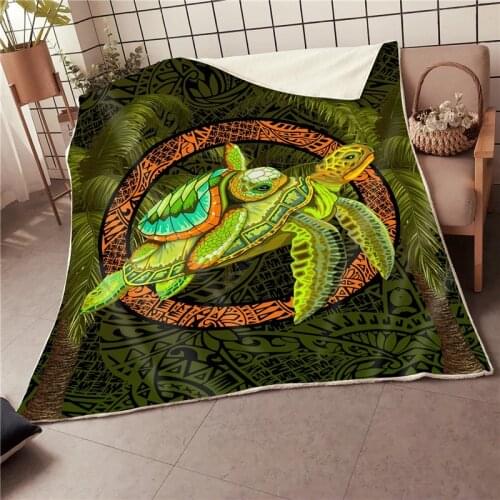 Premium Turtle Palm Tree 3D All Over Printed Blanket Adults/kids Fleece Blanket Sherpa Blanket