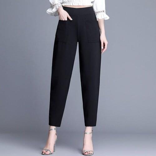 Pants Women 2021 Summer New Harem Pants Elegant Large size Casual black Harem Pants Lady Fashion New Hot