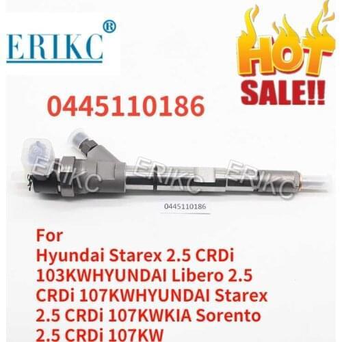 0445110186 0445 110 186 Injector 338004A100 Diesel Nozzle Injector 0 445 110 186 for Hyundai Starex Libero Starex 2.5CRDi KIA