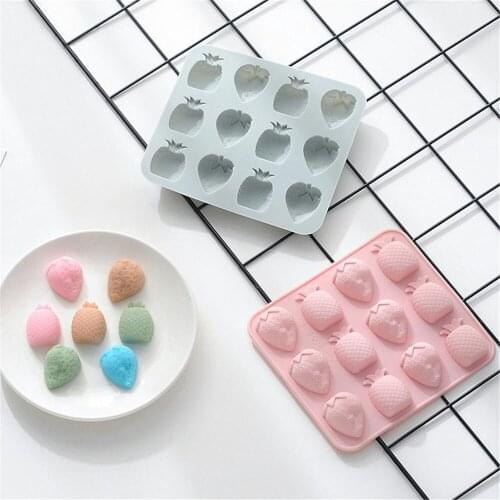 12 Grid Fruit Shape Silicone Chocolate Mold Fondant Pastry Cake Decorating Tools DIY Candy Molds Kitchen Accessories for Baking