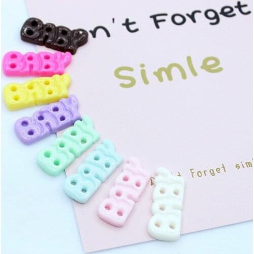 20pcs Cute Diy Resin Parts Letter Baby Cream Rubber Kawaii Phone Shell Material For Scrapbooking Embellishment Decoration Craft