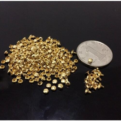 200PCS 3MM DIY Gold Painted Punk Spike Studs Spots Fashion Rivet DIY Bags Belt Shoes Craft Mini Rivets Cute Rivet Shipping Free