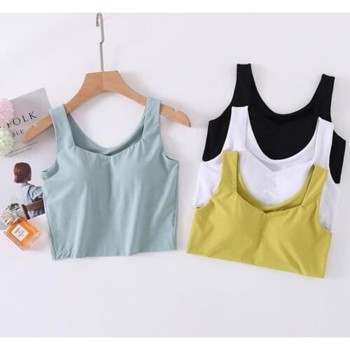 2021 New Cup Integrated Collar Navel Belt Vest Womens Modal Cotton Bottom Bra Comfortable Sexy And Portable Lingerie