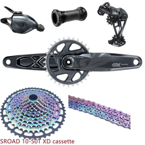 2021 SRAM GX EAGLE 1x12s 12 Speed with SROAD 10-50T Cassette Kit DUB Crankset Trigger Shifter Rear Derailleur YBN Chain