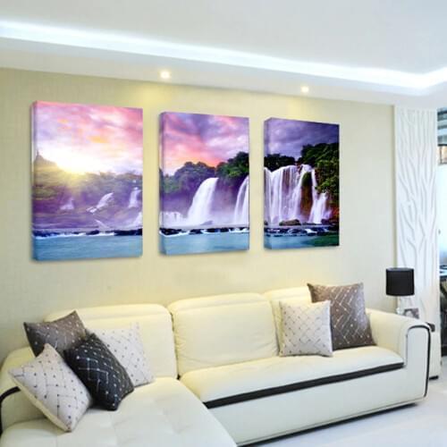 3 piece canvas pictures wall decor art waterfall abstract oil modular painting modern decoration maison home picture unframed