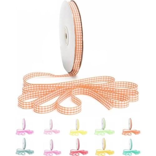 45m Full Reel Cut Lengths Gingham Ribbon Sewing Crafts, 6mm Wide Red