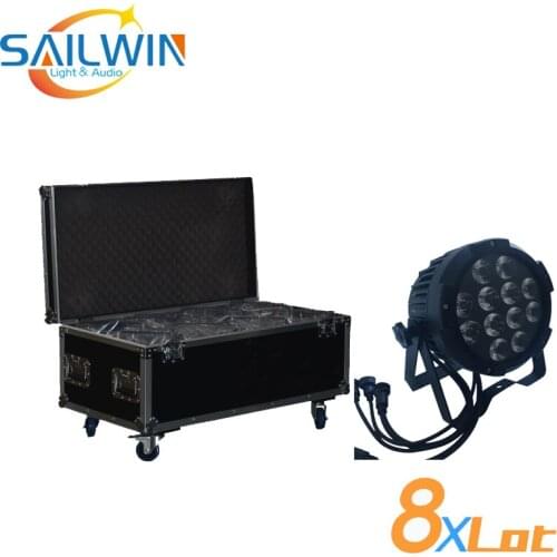 8X LOT 12X18W 6in1 RGBAW UV IP65 Waterproof LED Par Light Stage Disco Lighting For Event Party DJ LED Lighting With Flight Case