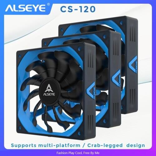 ALSEYE PC Cooling Fan 120mm Fan 12v PWM 4pin Cooler (3pieces/lot) Silicone Silent Fans for PC Case / CPU Cooler