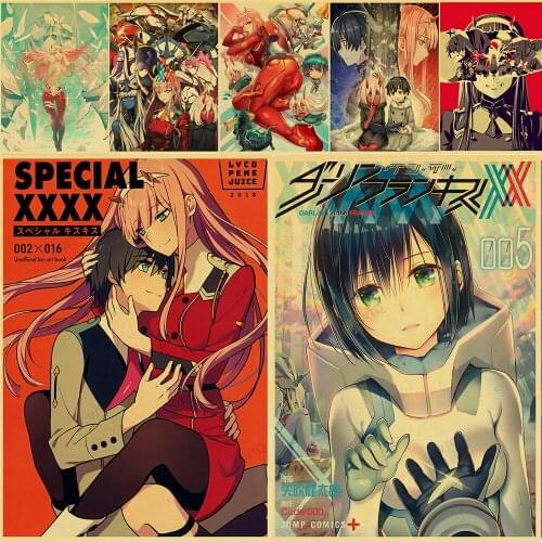 WTQ DARLING In The FRANXX Anime Poster Canvas Painting Cartoon Comic Retro Poster Wall Art Picture Room Decor Home Decor