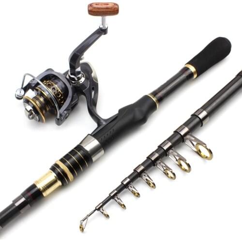 2.1m2.4m2.7m3.0m Carbon Portable Fishing Rod Spinning Rod and Reel set Rod Reel Combos carp Fast long shot sea fishing pesca