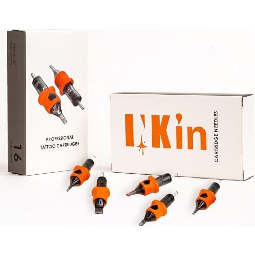INKIN Silicone Tattoo Cartridge Needles RL RS MC M1 Tattoo Needles Safety Membrane for Rotary Tattoo Cartridge Machines16Pcs/Box