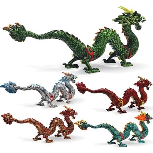 Chinese Dragon Figure PVC Desktop Ornament Solid Statue Gift for Kids Adult Vivid Color TS1 best decoration for your home