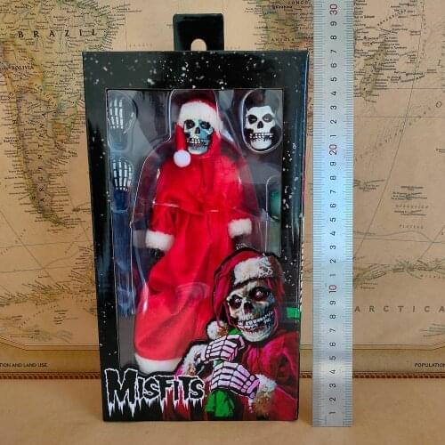 Vogue Classic Music Rock PUNK BAND Fiend Skeleton Christmas Santa Claus Style NECA Action Figure Model Toy Original Collect