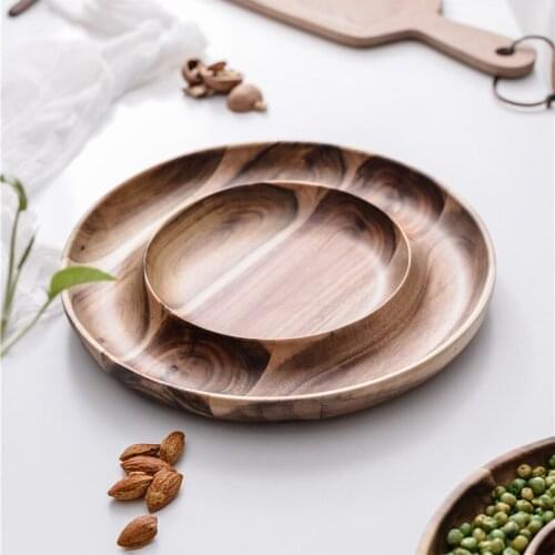 Creative Double Layer Snack Plate Candy Box Wooden Nut Plate Dried Fruit Snack Dish Dessert Storage Tray Wedding Decor Tableware