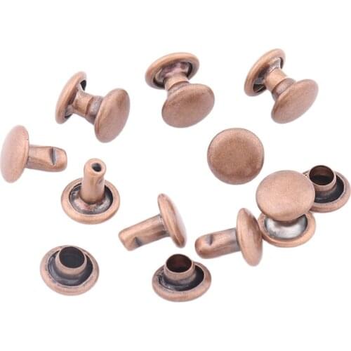 7*6mm Round Double Sided Nail Cap Rivet Spike Bag Belt Garment Bracelet Metal For DIY Leathercraft Shoes Rivets For Leather