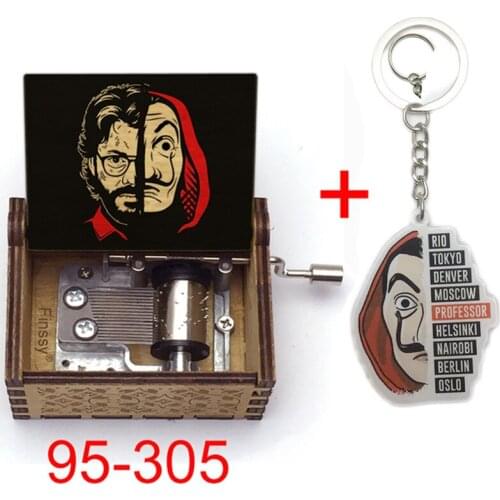 TV La Casa De Papel bella ciao Wood Print Music Box Money heist Paper House Musical Handmade for Christmas Fans gift Men stock