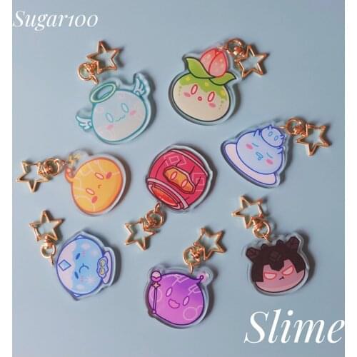 New Game Genshin Impact Slime Acrylic Keychain Toys Cute Cartoon Pendant Cosplay Anime Itabag School Bag Keyrings Xmas Gifts