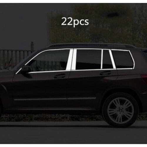 Stainless steel window trim window garnish pillar cover trim for Mercedes Benz GLK GLK300 GLK260 2015 2016 2017 2018