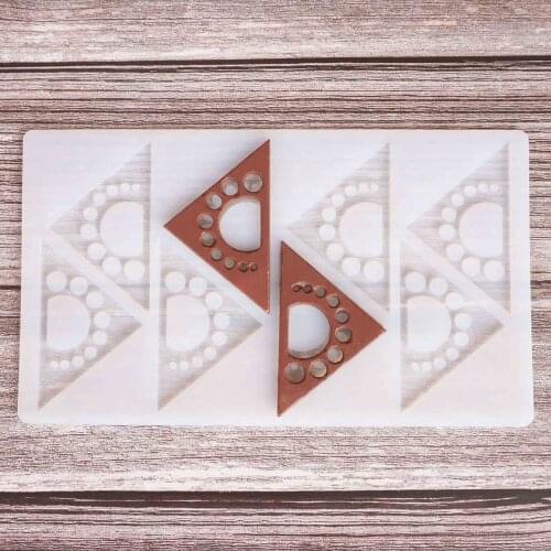 Hollow triangle Shape Chocolate Stencil Mold Sharp End Stripe Shape Transfer Sheet Cake Edge Decoration Silicone Chablon