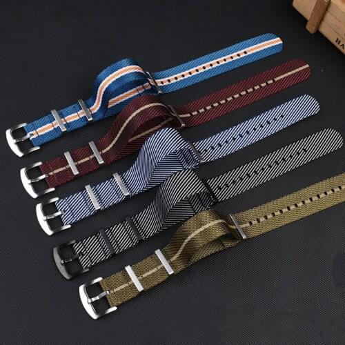 Nylon Fabric Bracelet Band for Tudor Seiko Adjustable Zulu Nylon Strap Single Pass Nato Sport Watchband for Women Men 20mm 22mm
