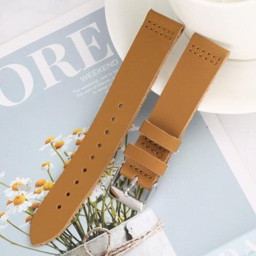 Men Women Male Brown Wooden Watch Leather Band 20mm Replacement Strap Practical 9 Holes Bands Watches Accessories 20mm Straps