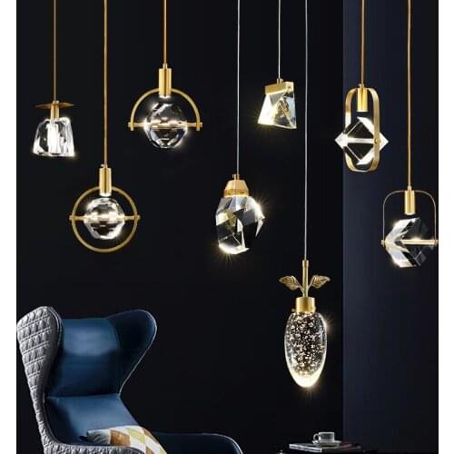 Modern Crystal Pendant Lights Luster Living Room Hanglamp Art Lustres Kitchen Led Luxury Pendant Lamp Indoor Light Fixtures