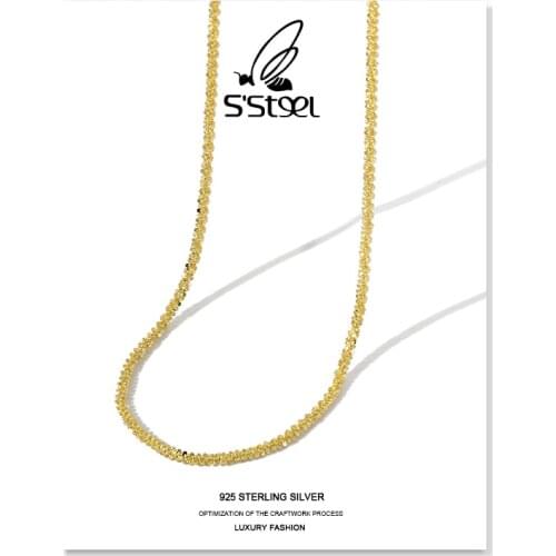 SSTEEL Designer Necklaces 100% Real 925 Sterling Silver For Women Cauliflower Chain Necklace Joyas De Plata 925 Mujer Jewellery