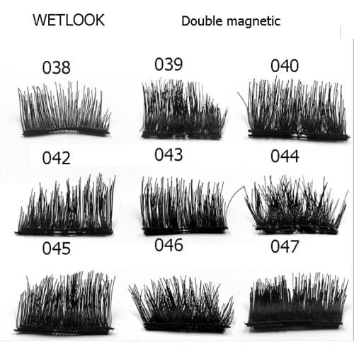 WETLOOK 4Pcs/Pair Double Magnetic Eyelashes Extension Fake False lashes Easy to Wear Reusable Eye Beauty Makeup Soft Hair C179