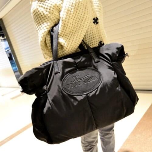 2020 Winter Space Cotton Bale Handbag Woman Casual Large Capacity Totes Bag Down Feather Padded Lady Shoulder Crossbody Bag