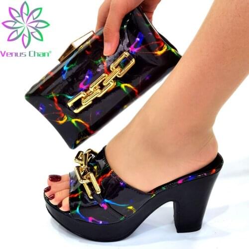 Pretty Women Shoes and Bags Autumn to Match in Black Color Comfortable Heels Autumn New Design Pumps for Wedding Party