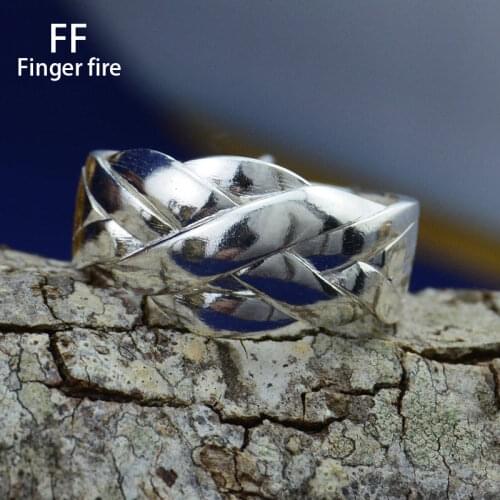 Fashion 925 Silver Spiral engraved mens and womens Anniversary Gift Ring